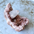 Pink Amethyst Geode with White Calcite Crystals from Patagonia, Argentina - 140g