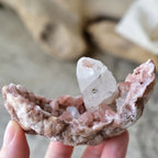 Pink Amethyst Geode with White Calcite Crystals from Patagonia, Argentina - 140g