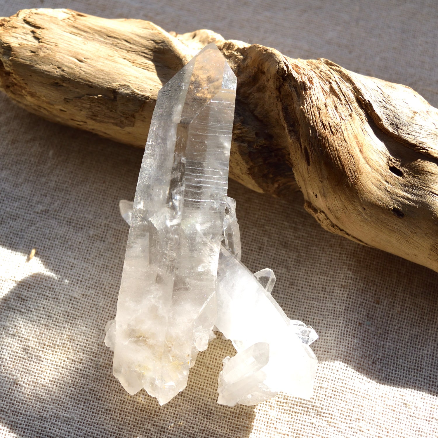 アーカンソー・クォーツ・クラスター　アトランティスの夕べ　両剣水晶　アメリカ・アーカンソー州産　154g