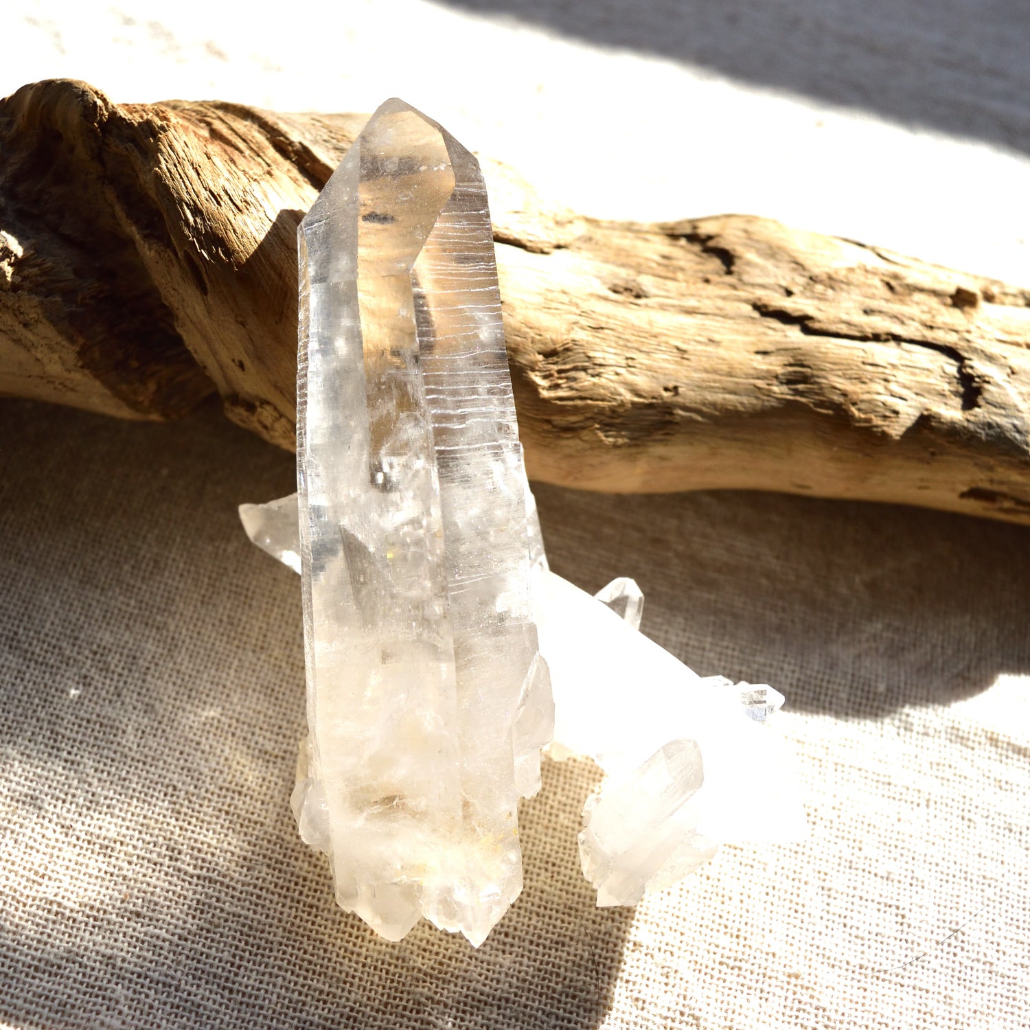 アーカンソー・クォーツ・クラスター　アトランティスの夕べ　両剣水晶　アメリカ・アーカンソー州産　154g