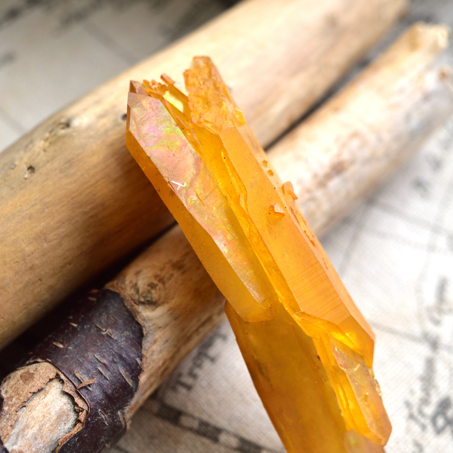 Solaris Quartz - Golden Healer - "Atlantis Sun" - Double Terminated Crystal - Arkansas Quartz - from Arkansas, USA - 49g