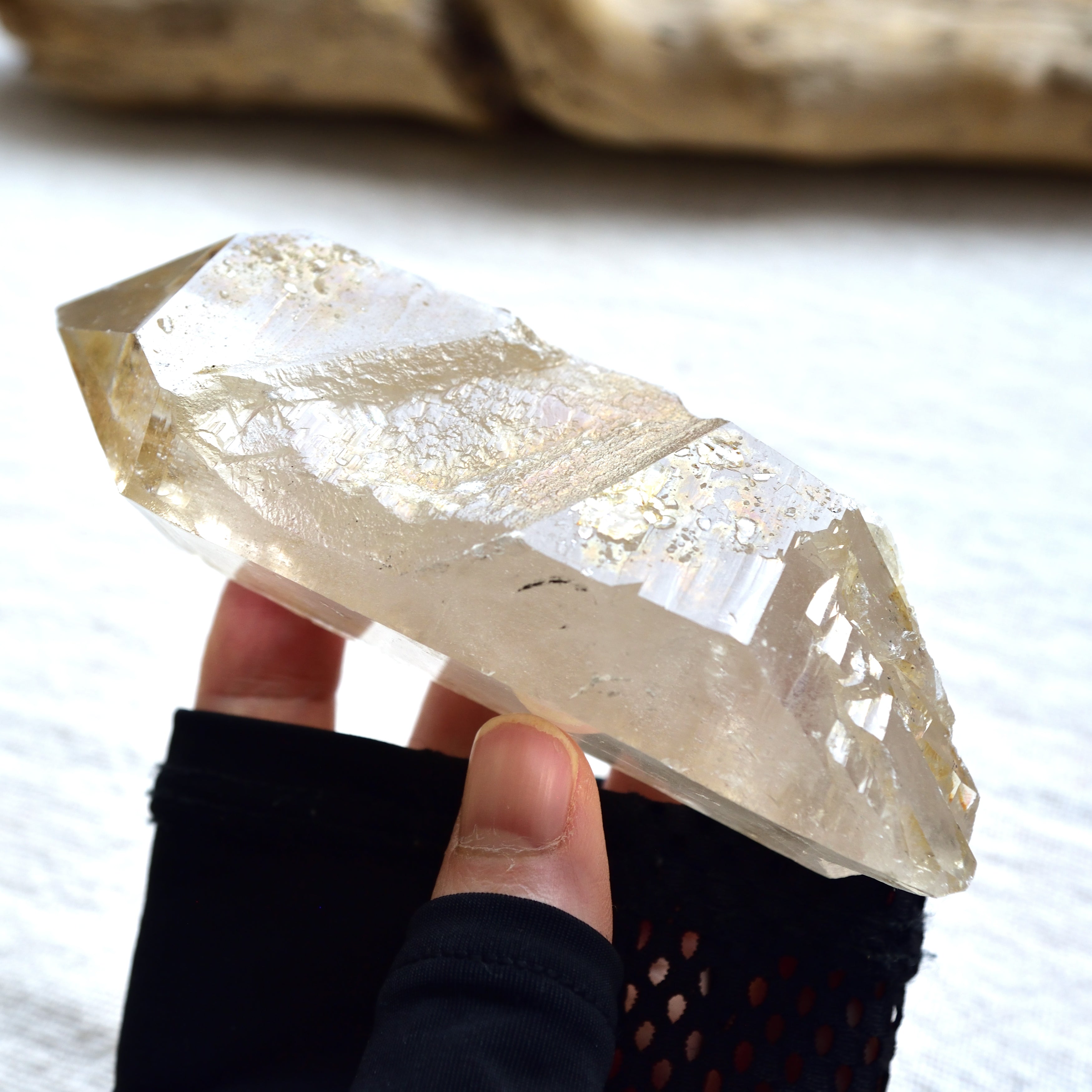 ウラル・スモーキー・クォーツ　両剣水晶　キー　ロシア・ウラル山脈産　219g