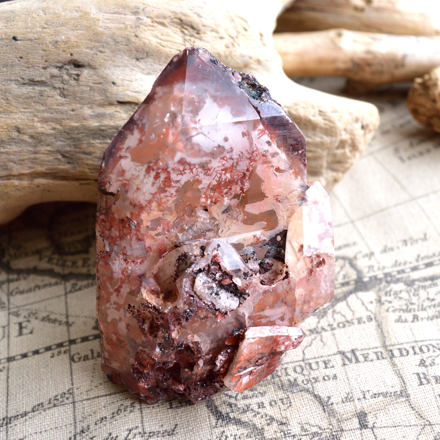Shrine Quartz　シュライン・クォーツ　エレスチャル　ファントム　ヘマタイト　ブラジル・パラ州産　340ｇ