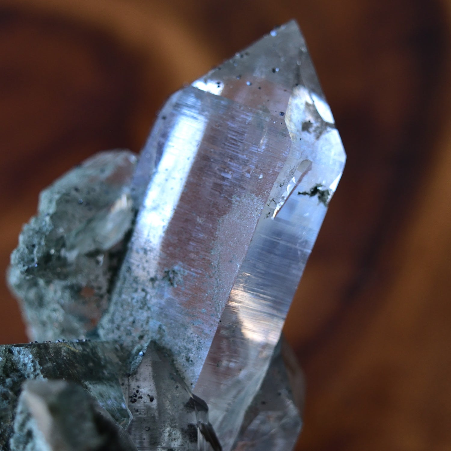 Himalayan Crystal, Chlorite, Rutile in Quartz "Omononushi no Okami" from Manihar, India, 178g / Crystal Cluster