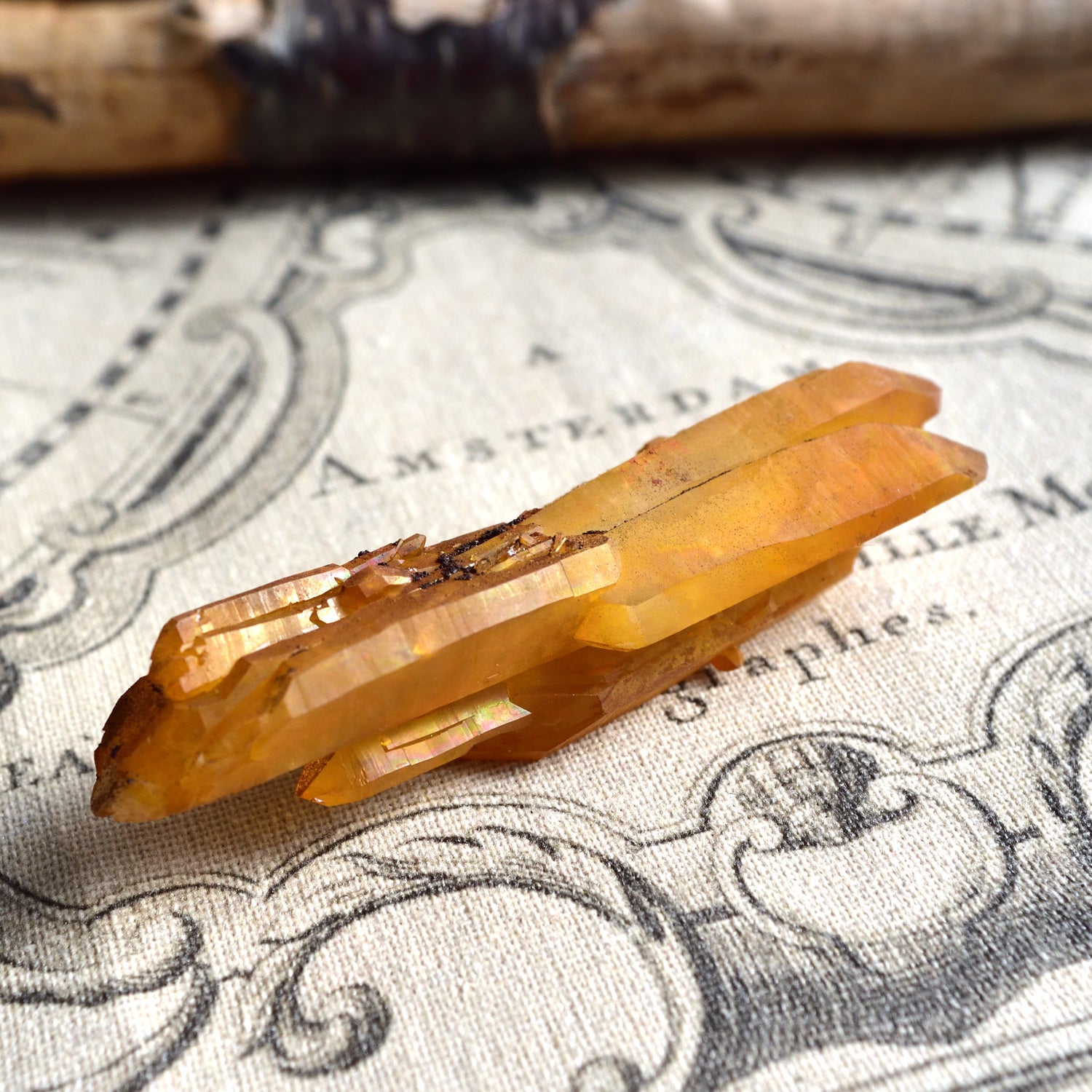 ソラリス・クォーツ　ゴールデン・ヒーラー　Atlantis Sun　両剣水晶　アーカンソー水晶　アメリカ・アーカンソー州産　49g