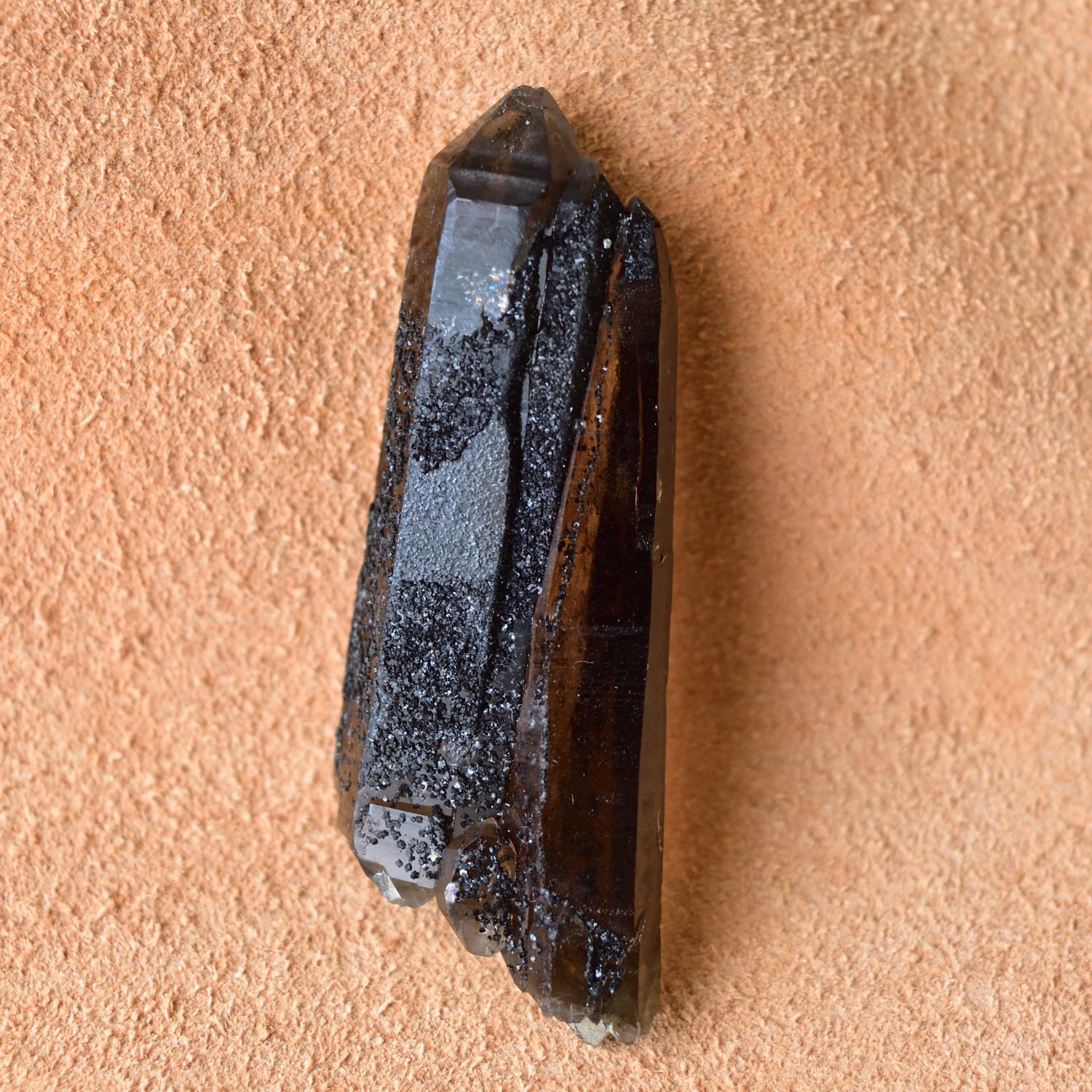 スモーキークォーツ　スチェゴマイト　両剣水晶　カテドラル・クラスター　ポーランド産　22g