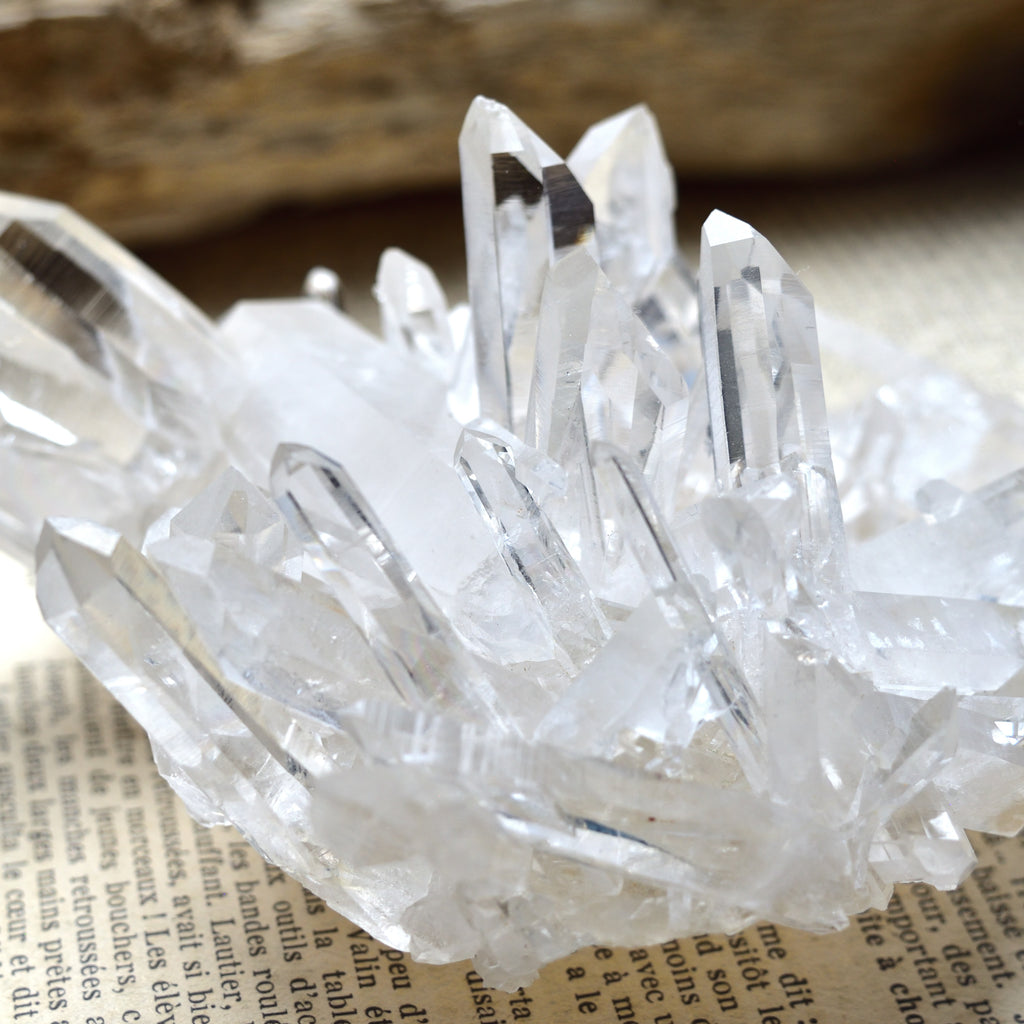 アーカンソー・クォーツ・クラスター　Silver Ray　両剣水晶　レコードキーパー　ブリッジ　アメリカ・アーカンソー州産　395g