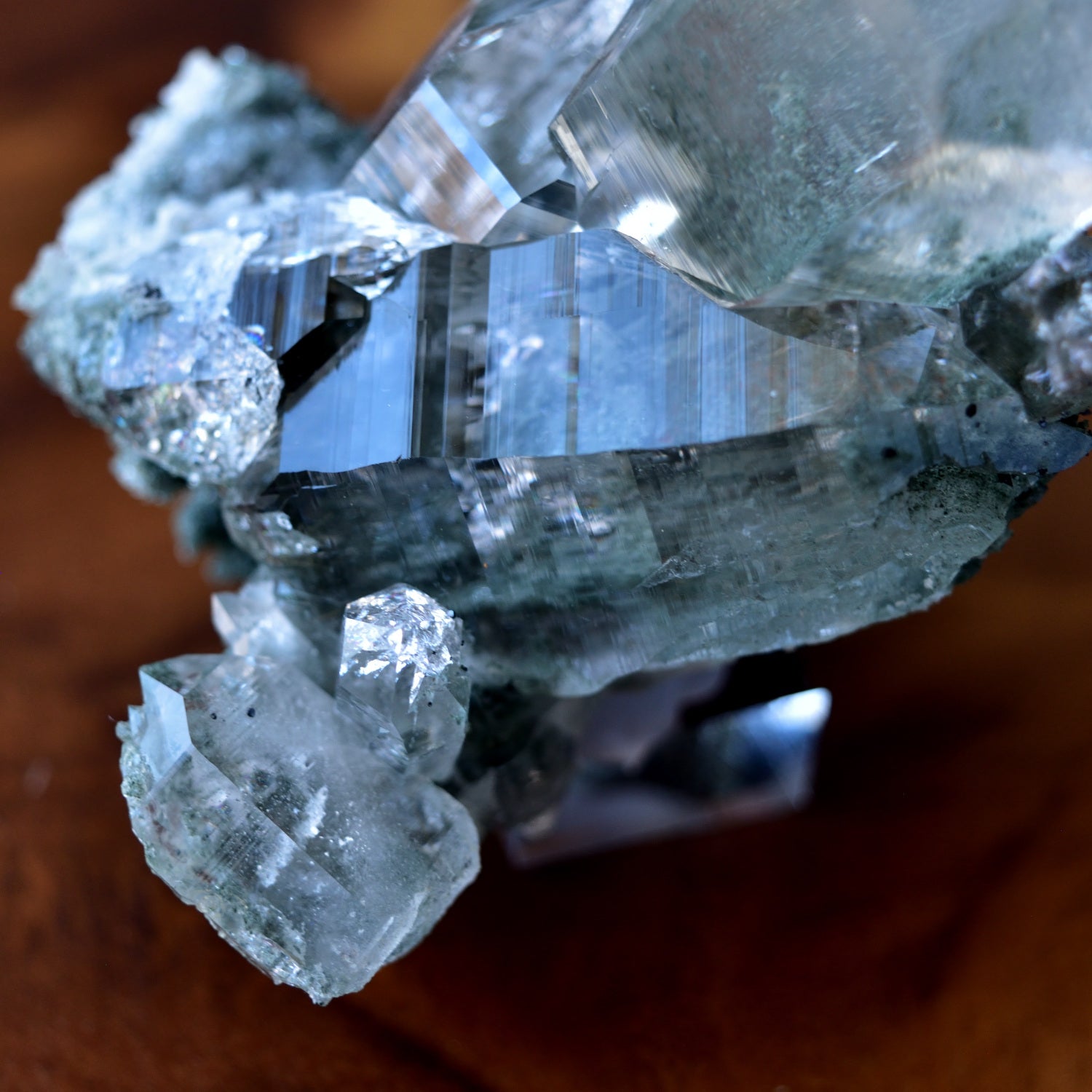 Himalayan Crystal, Chlorite, Rutile in Quartz "Omononushi no Okami" from Manihar, India, 178g / Crystal Cluster