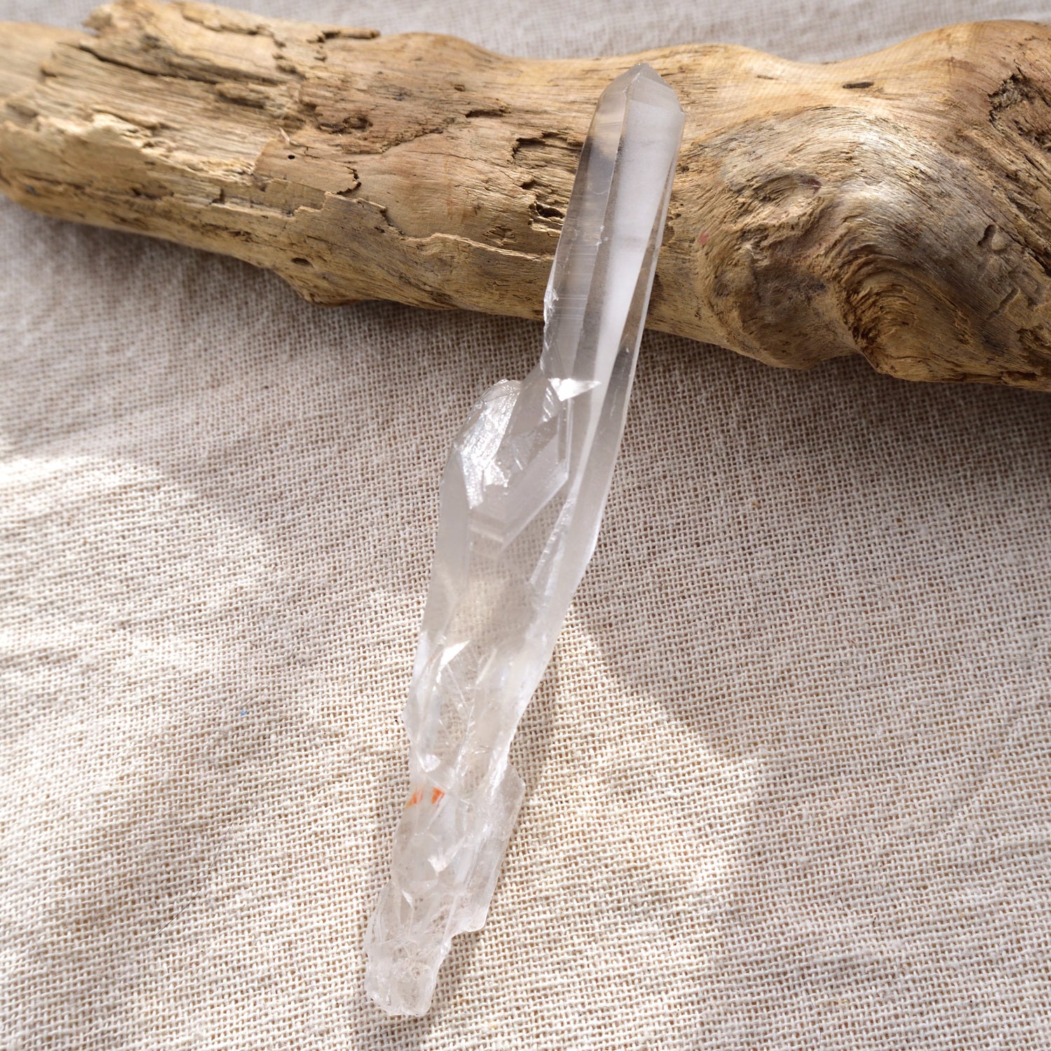 Lemurian Seed, Lemurian Root Quartz, Pure Ray Singing Crystal, from Bahia, Brazil, 60g/Point Crystal