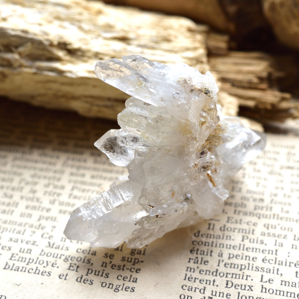 デンドライト・イン・クォーツ・クラスター　両剣水晶　White Light Wing　ポルトガル・パナスケイラ産　56ｇ