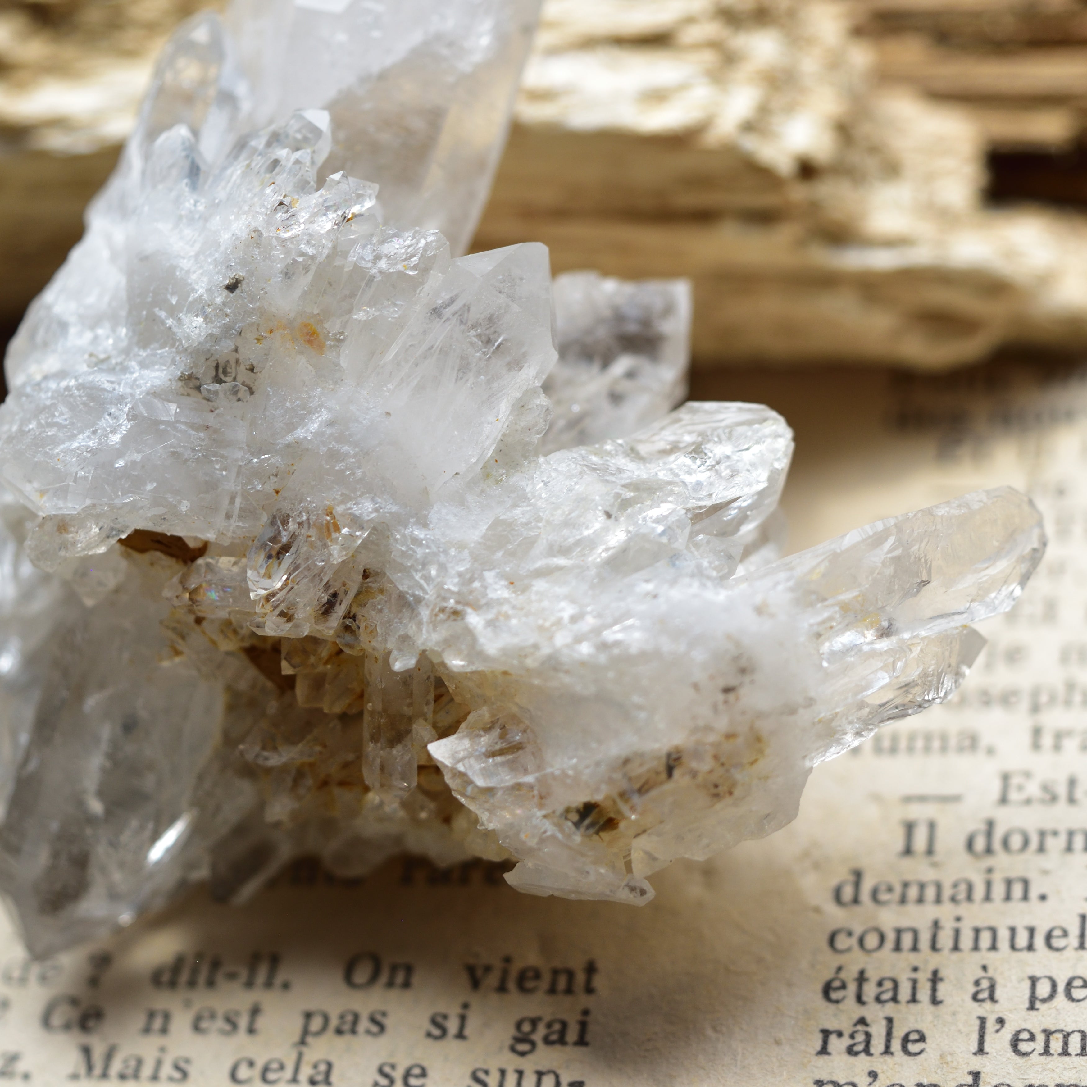 デンドライト・イン・クォーツ・クラスター　両剣水晶　White Light Wing　ポルトガル・パナスケイラ産　56ｇ