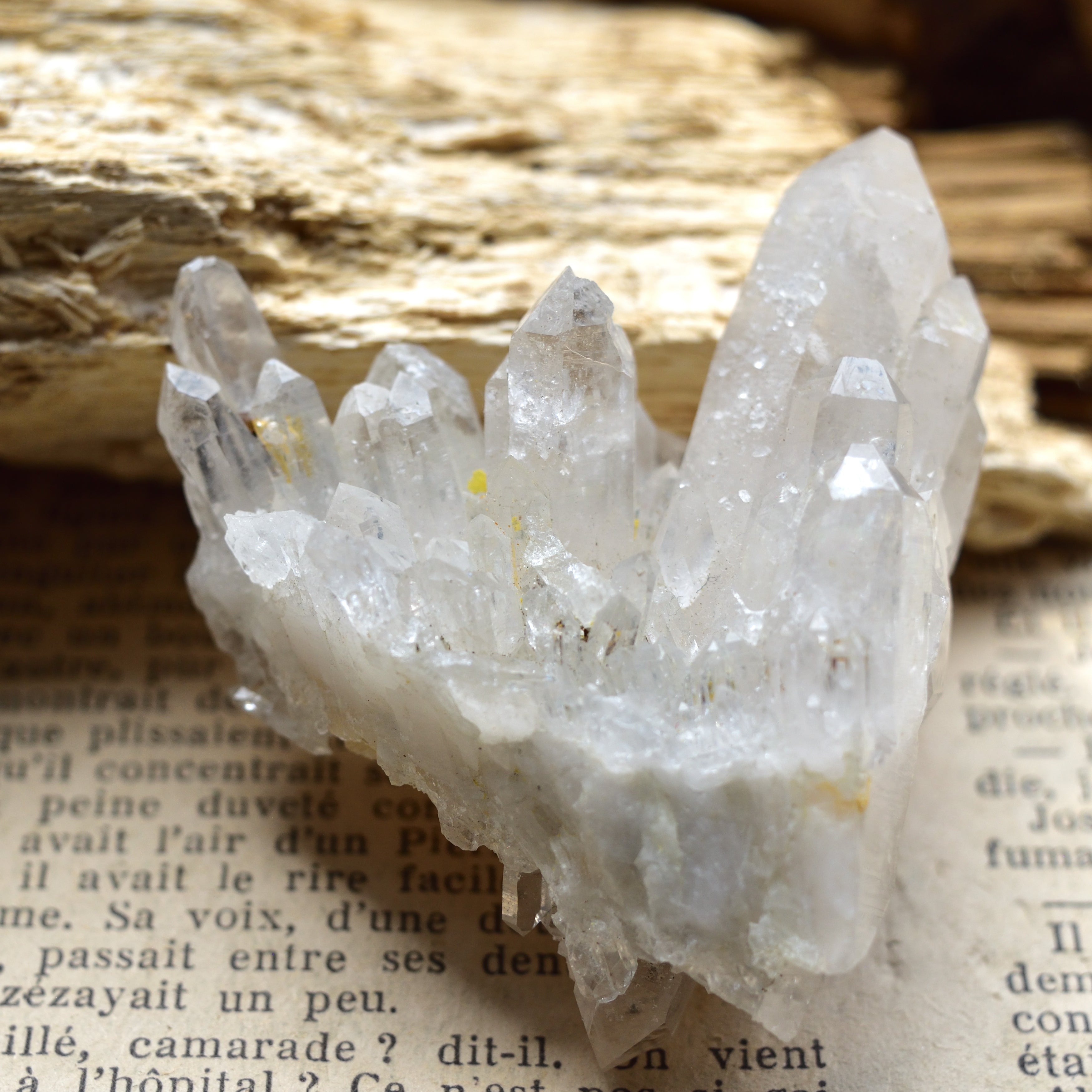 デンドライト・イン・クォーツ・クラスター　両剣水晶　White Light Wing　ポルトガル・パナスケイラ産　56ｇ