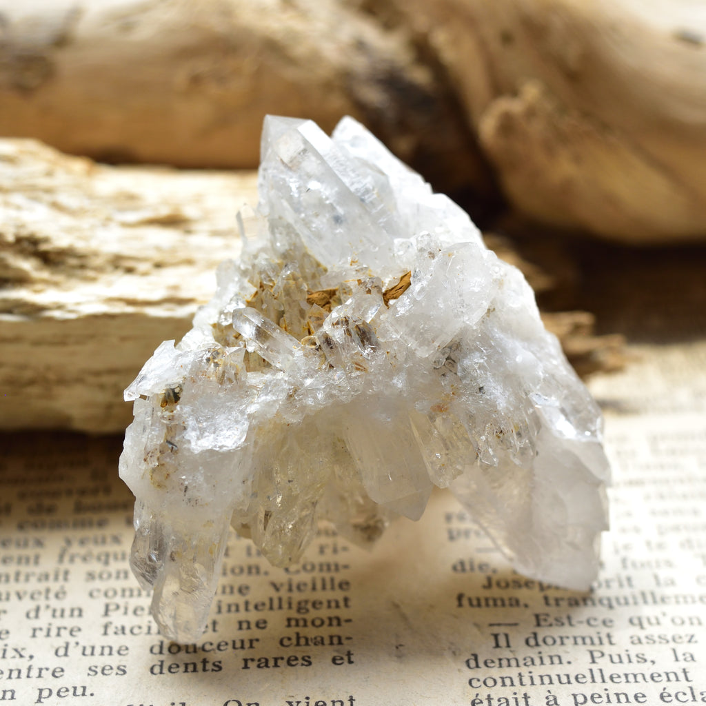 デンドライト・イン・クォーツ・クラスター　両剣水晶　White Light Wing　ポルトガル・パナスケイラ産　56ｇ