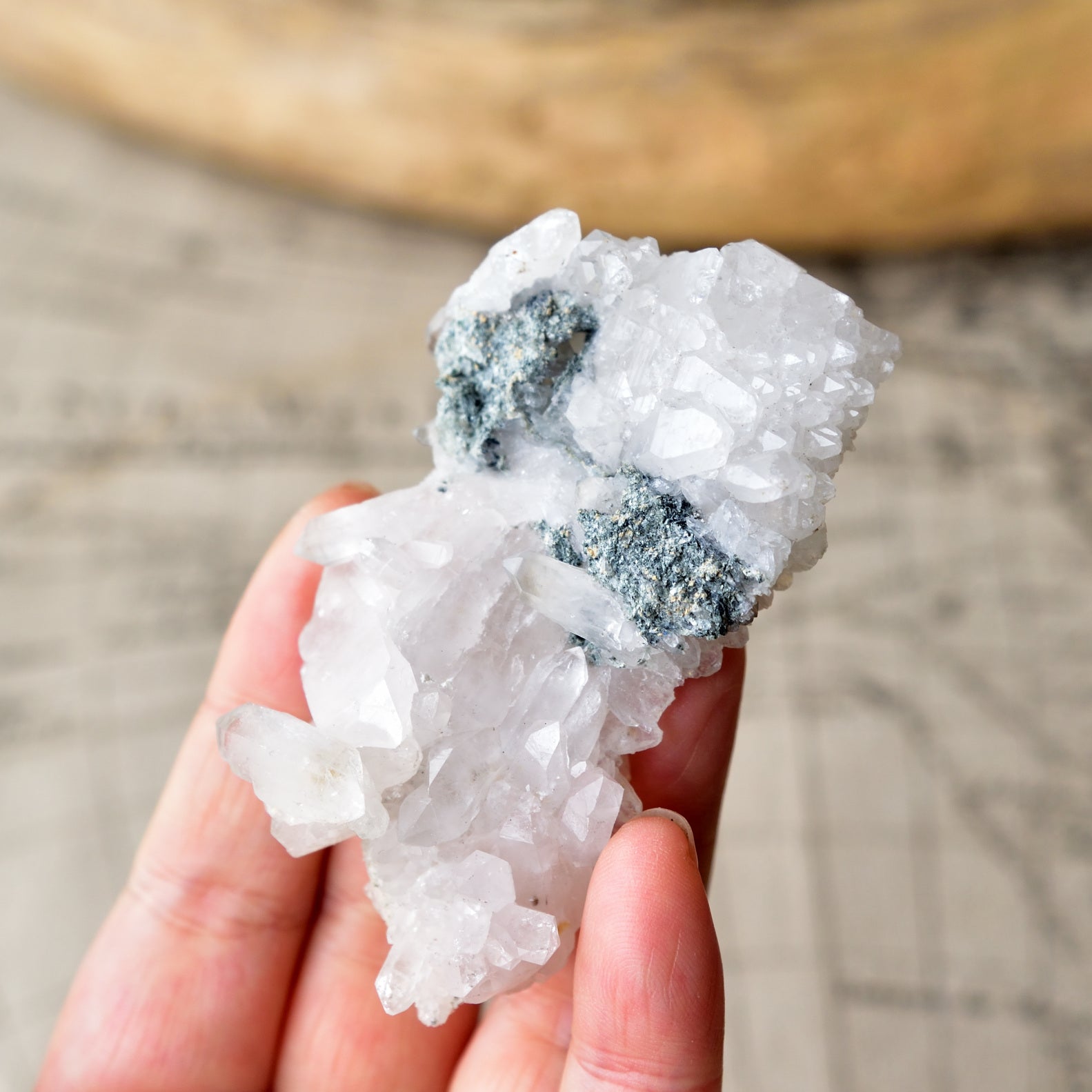 White Kailash Quartz Crystal Cluster - Chlorite - Singing - Himalayan Quartz - Mt. Kailash, Tibet - 51g