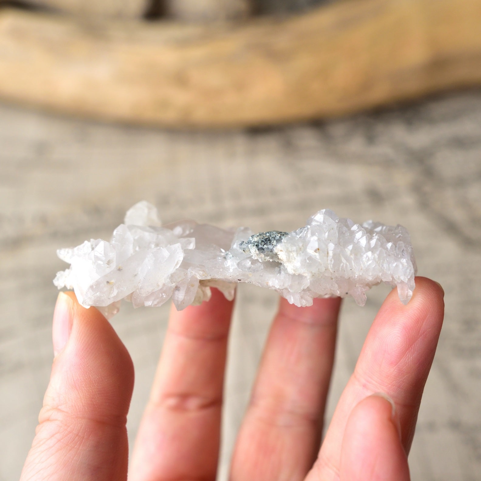 White Kailash Quartz Crystal Cluster - Chlorite - Singing - Himalayan Quartz - Mt. Kailash, Tibet - 51g