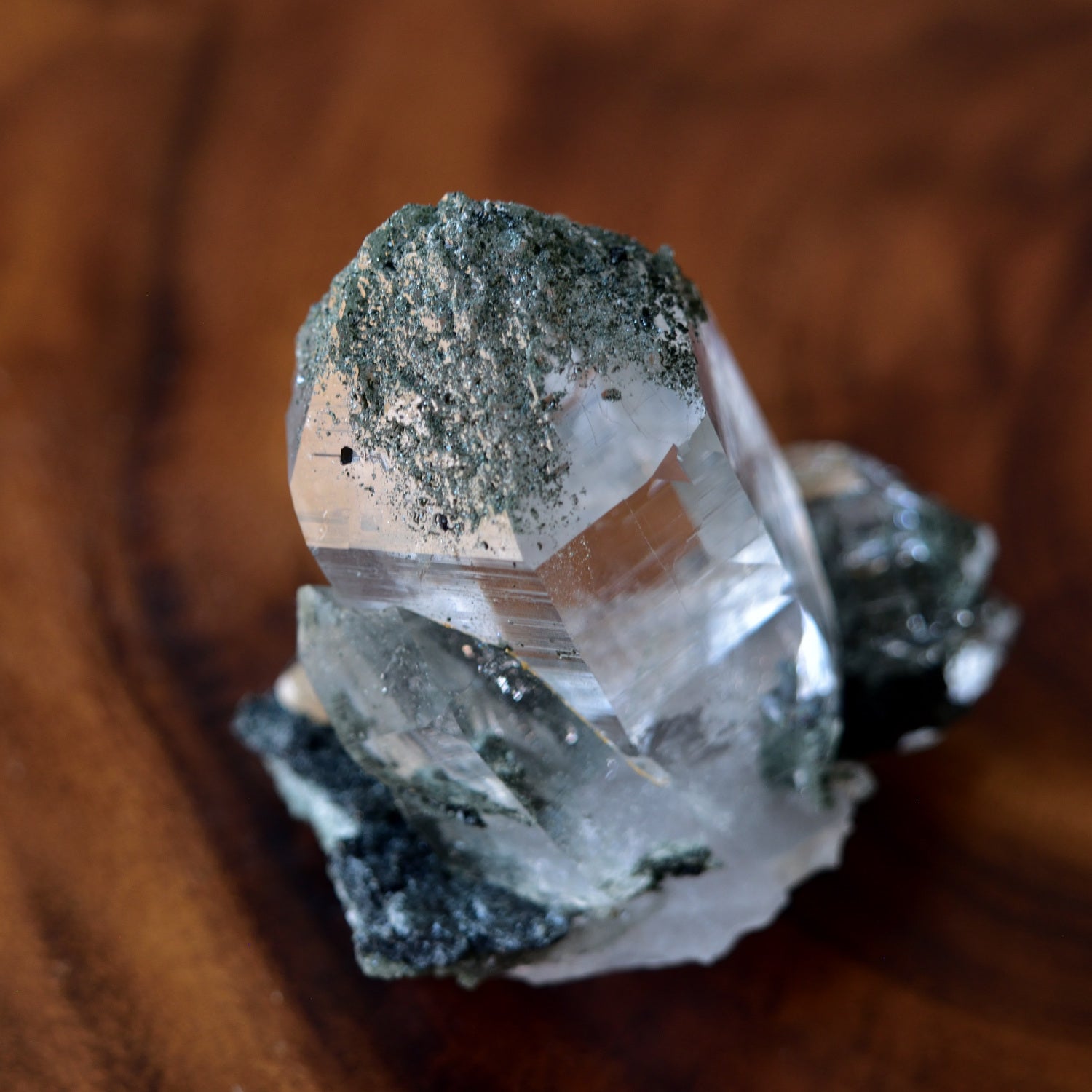 ヒマラヤ水晶　クローライト　レコードキーパー　インド・マニハール産　85g