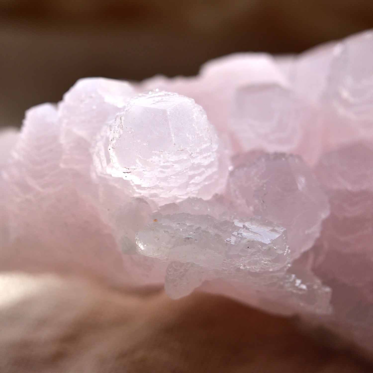 Pink Mangano Calcite - Fluorescent - "Sirius" - Madan, Bulgaria - 380g