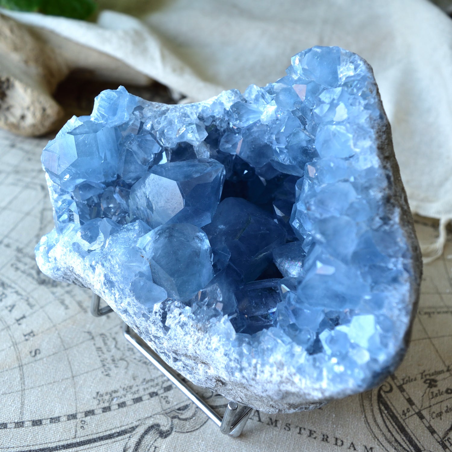 Large Celestite Cluster Geode “Blue Cave” – Madagascar 3.2 kg/Healing Crystal & Display Piece