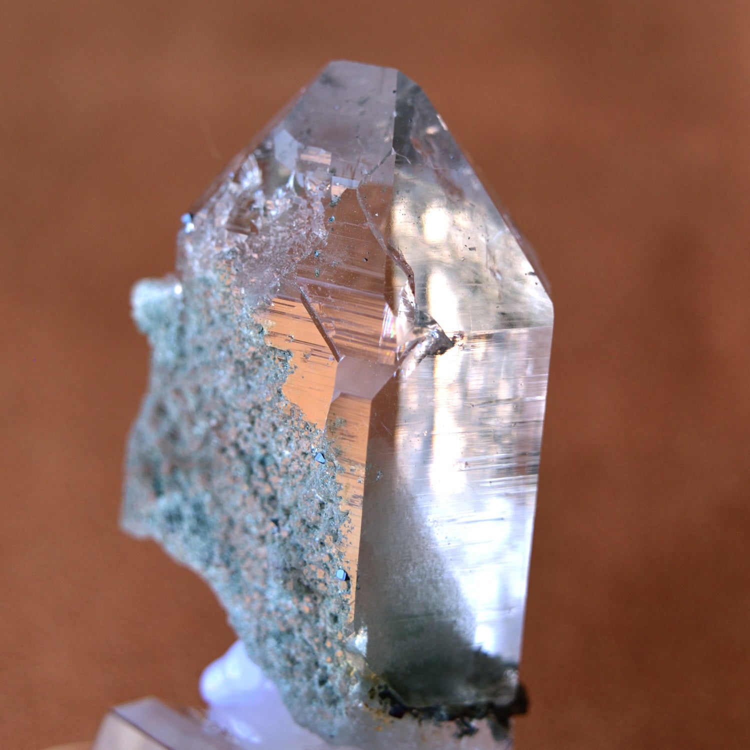 Himalayan Crystal Quartz Point - Chlorite - Phantom - Garden Quartz "Miyamotoyama" from Manihar, India - 119g