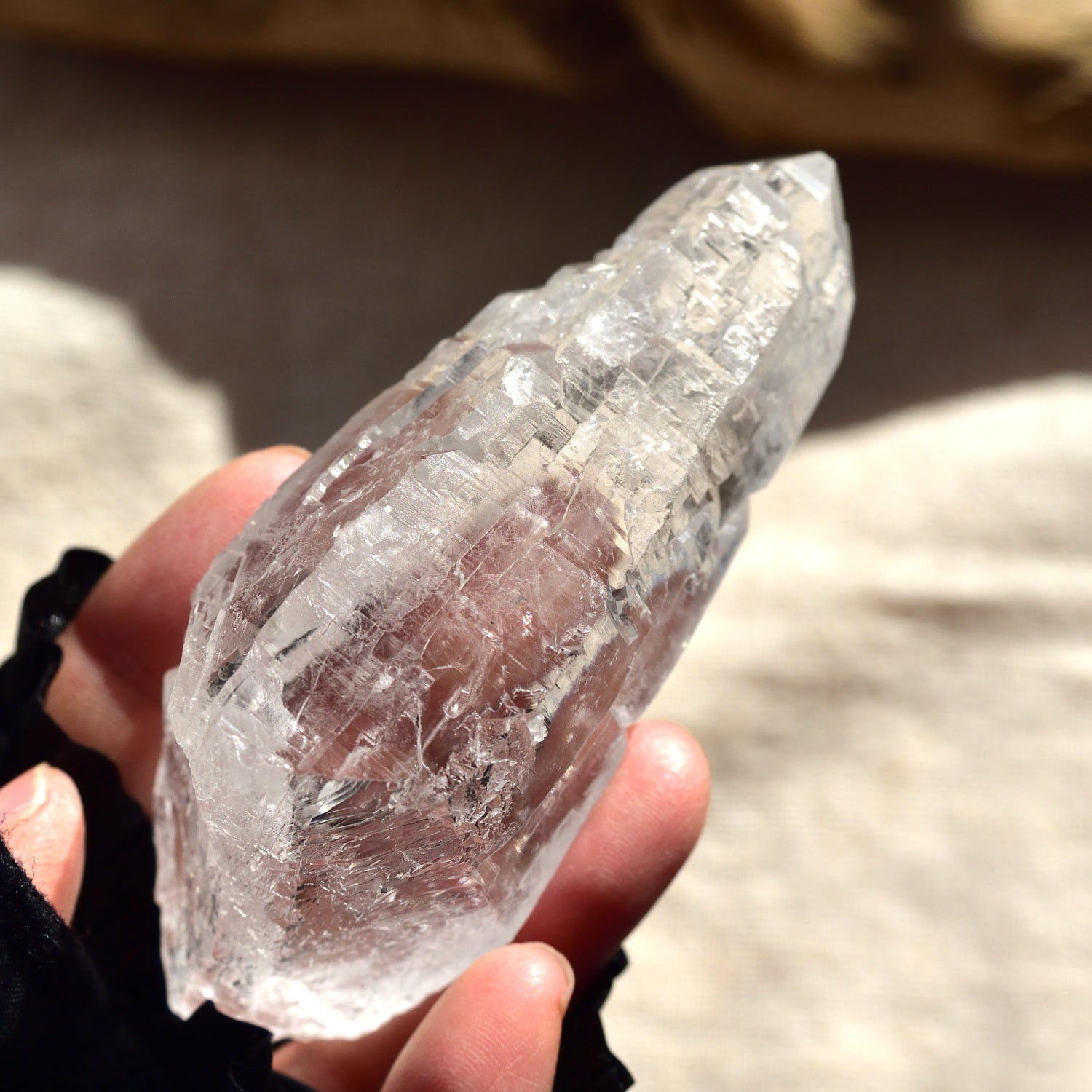 ホワイト・カテドラルクォーツ　レコードキーパー　雪の女王　ブラジル・ミナスジェライス州産　136g