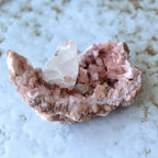 Pink Amethyst Geode with White Calcite Crystals from Patagonia, Argentina - 140g