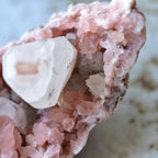 Pink Amethyst Geode with White Calcite Crystals from Patagonia, Argentina - 140g
