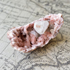 Pink Amethyst Geode with White Calcite Crystals from Patagonia, Argentina - 140g