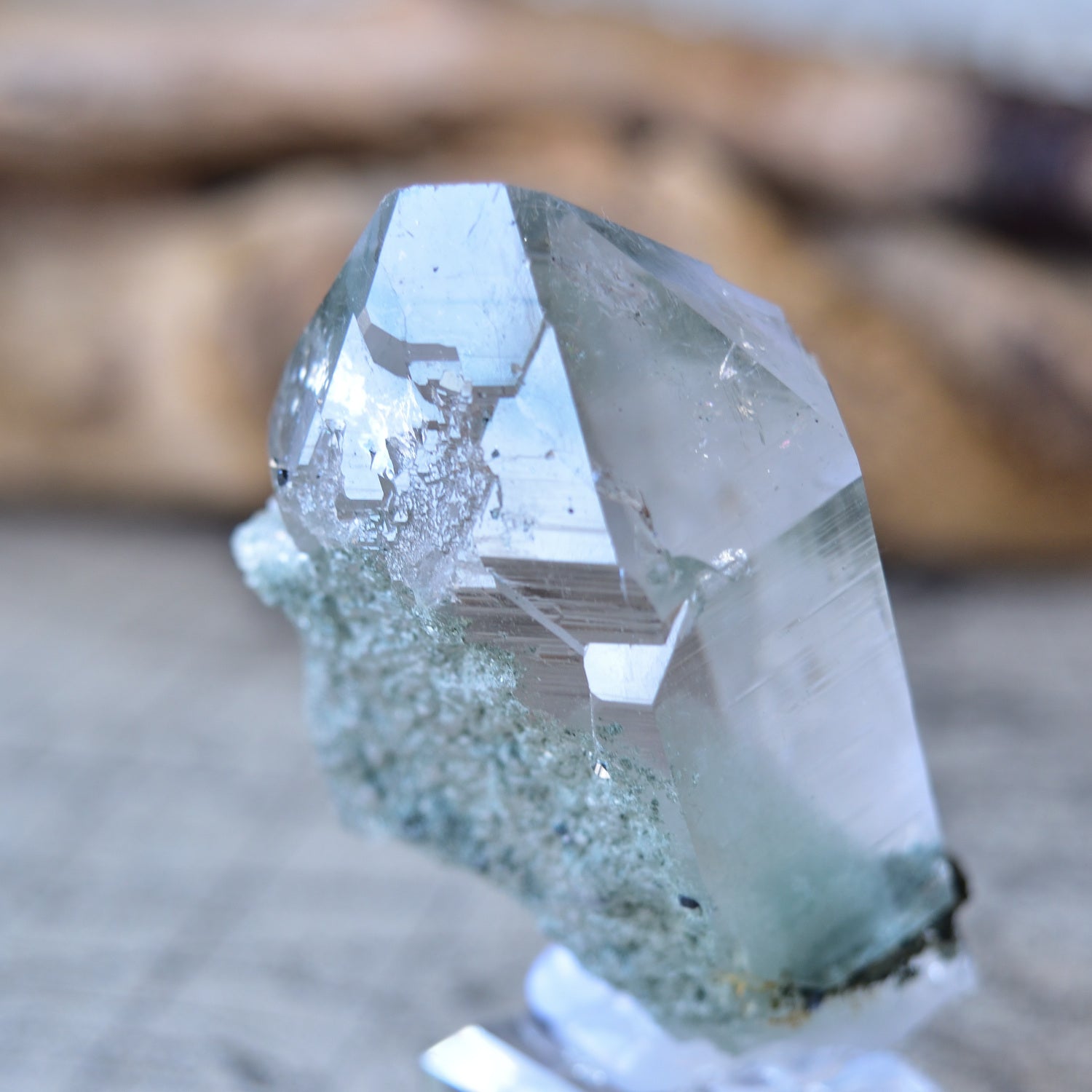 Himalayan Crystal Quartz Point - Chlorite - Phantom - Garden Quartz "Miyamotoyama" from Manihar, India - 119g