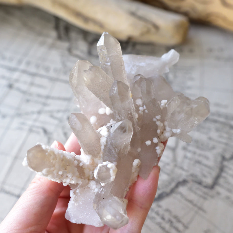 カルサイト・オン・クォーツ　シンギングクリスタル　Sirius Soul Quartz　内モンゴル産　179g