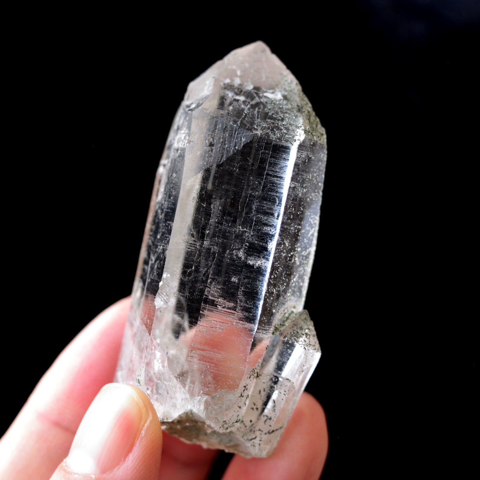 希少！ヒマラヤ山脈！マニハール、ヒマラヤ水晶⭐クローライト共生⭐N138 希少！ヒマラヤ山脈！マニハール、ヒマラヤ水晶⭐クローライト共生