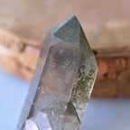 スモーキークォーツ　アルプス水晶　ドフィーネ式双晶　クローライト　未来へ　フランス・モンブラン産　8g