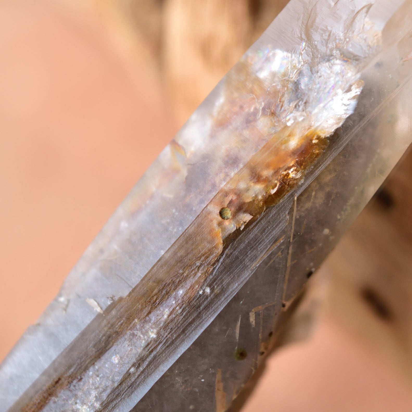 まりも水晶　グリーン・ファントム・クォーツ　アクチノライト・イン・クォーツ　成長干渉水晶　大分県産　68ｇ