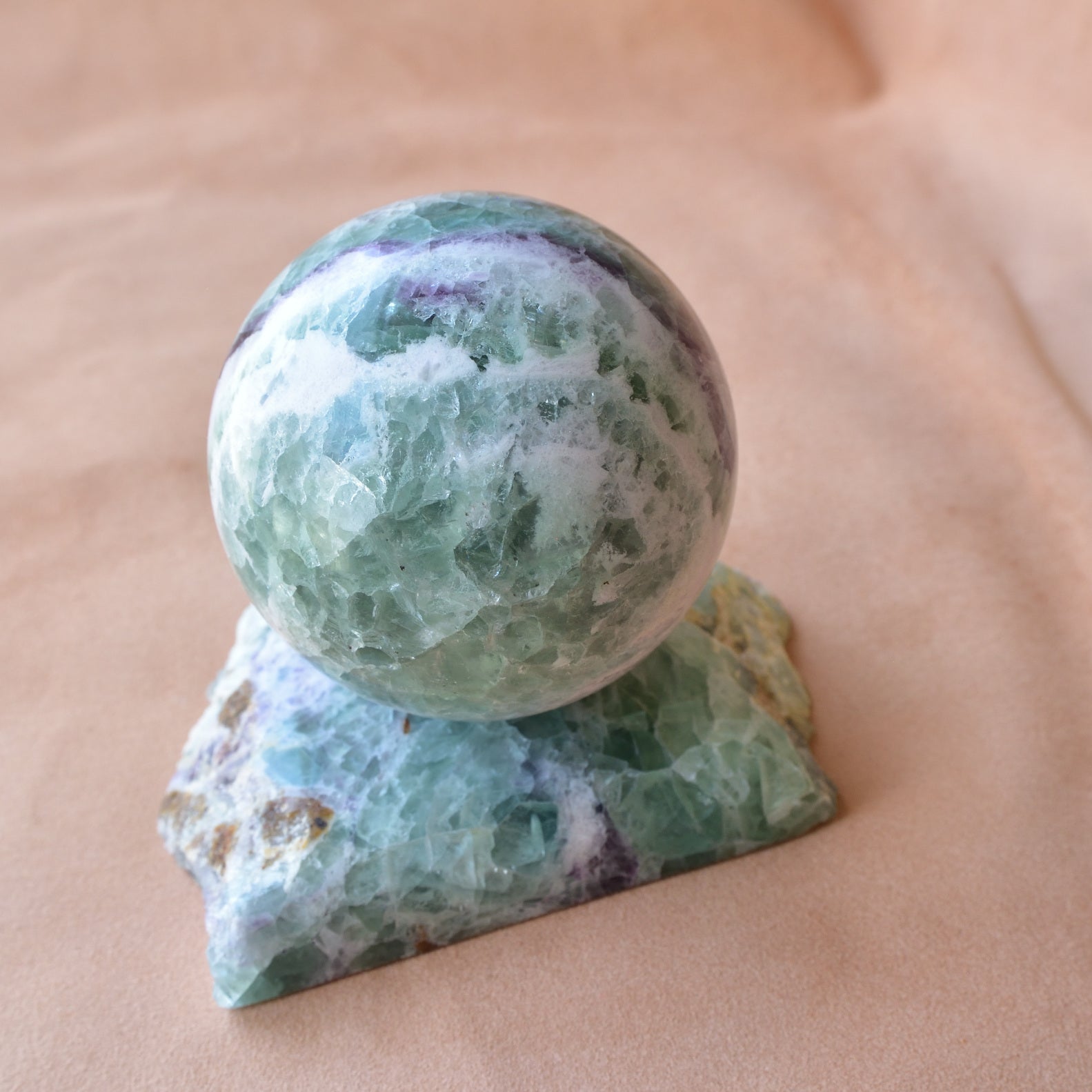 Green Fluorite Sphere "Planet Earth" from Mongolia - 585g