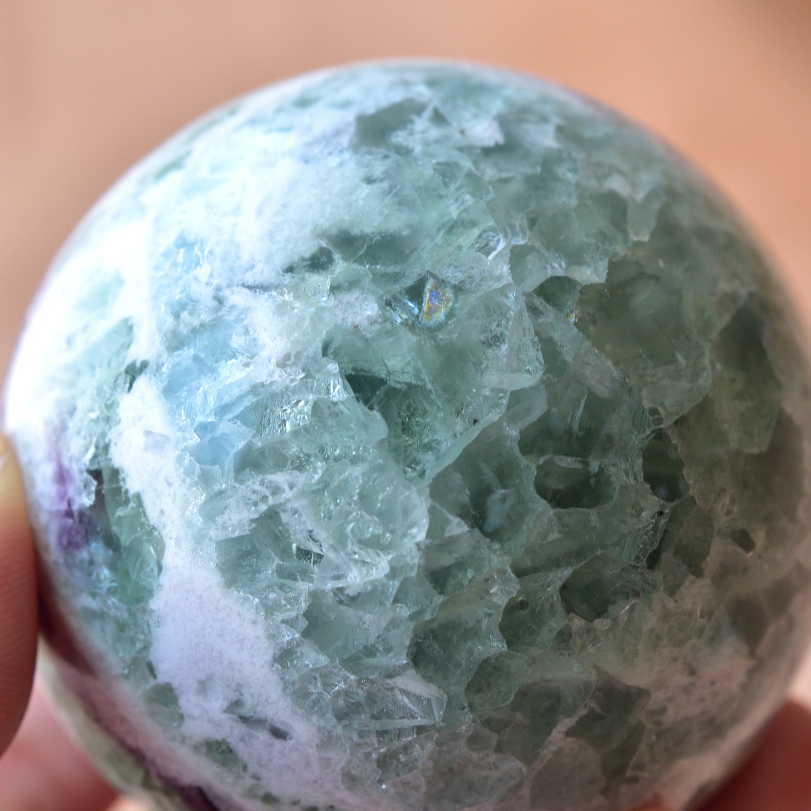Green Fluorite Sphere "Planet Earth" from Mongolia - 585g