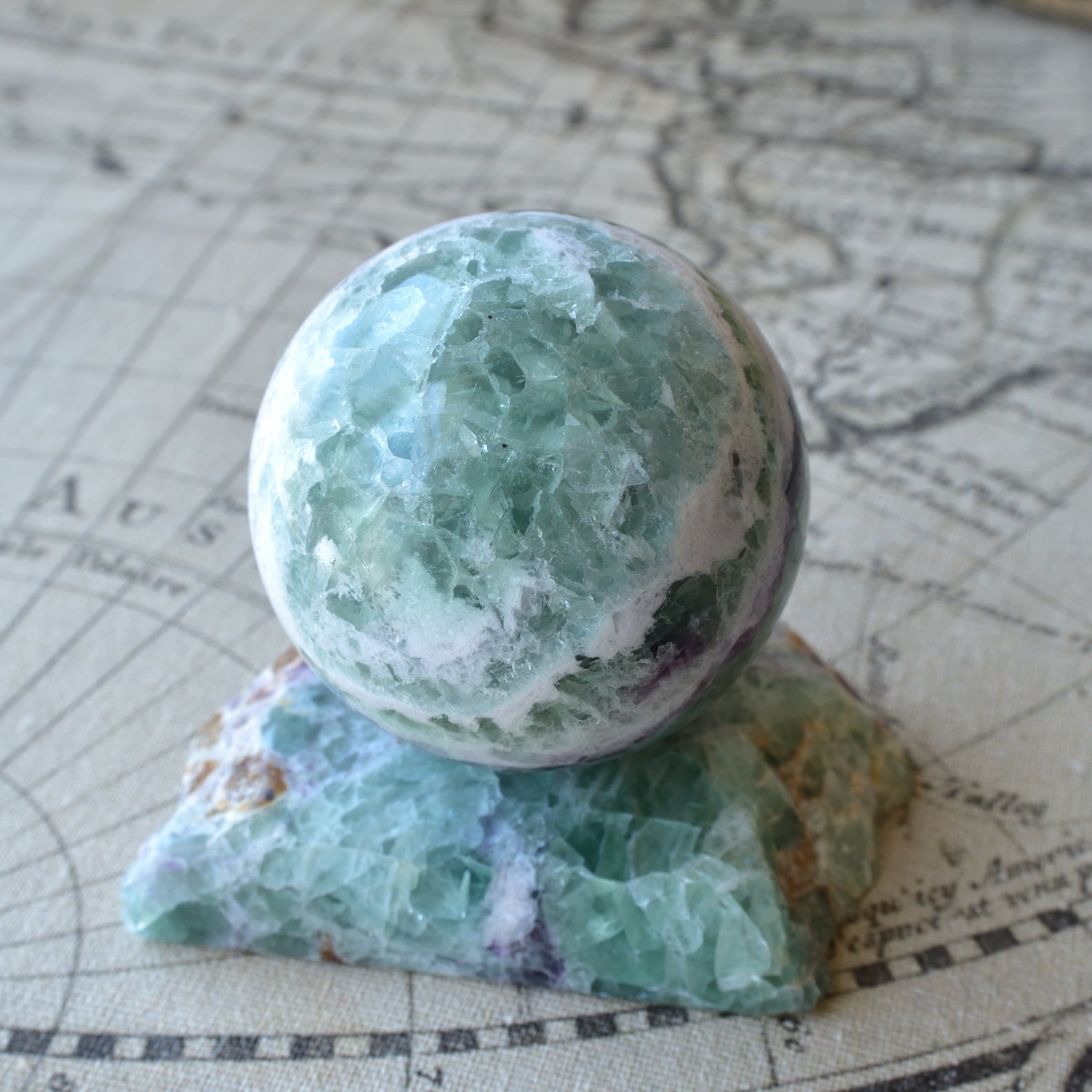 Green Fluorite Sphere "Planet Earth" from Mongolia - 585g