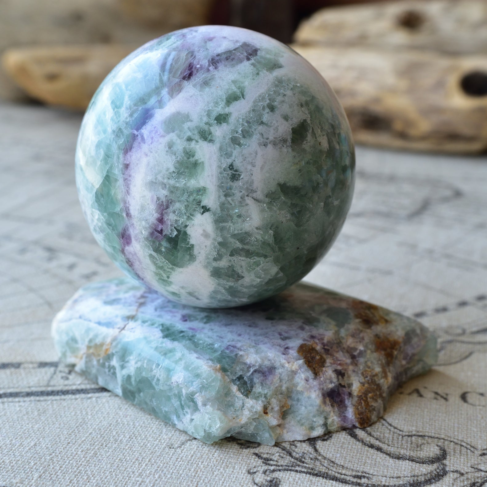 Green Fluorite Sphere "Planet Earth" from Mongolia - 585g