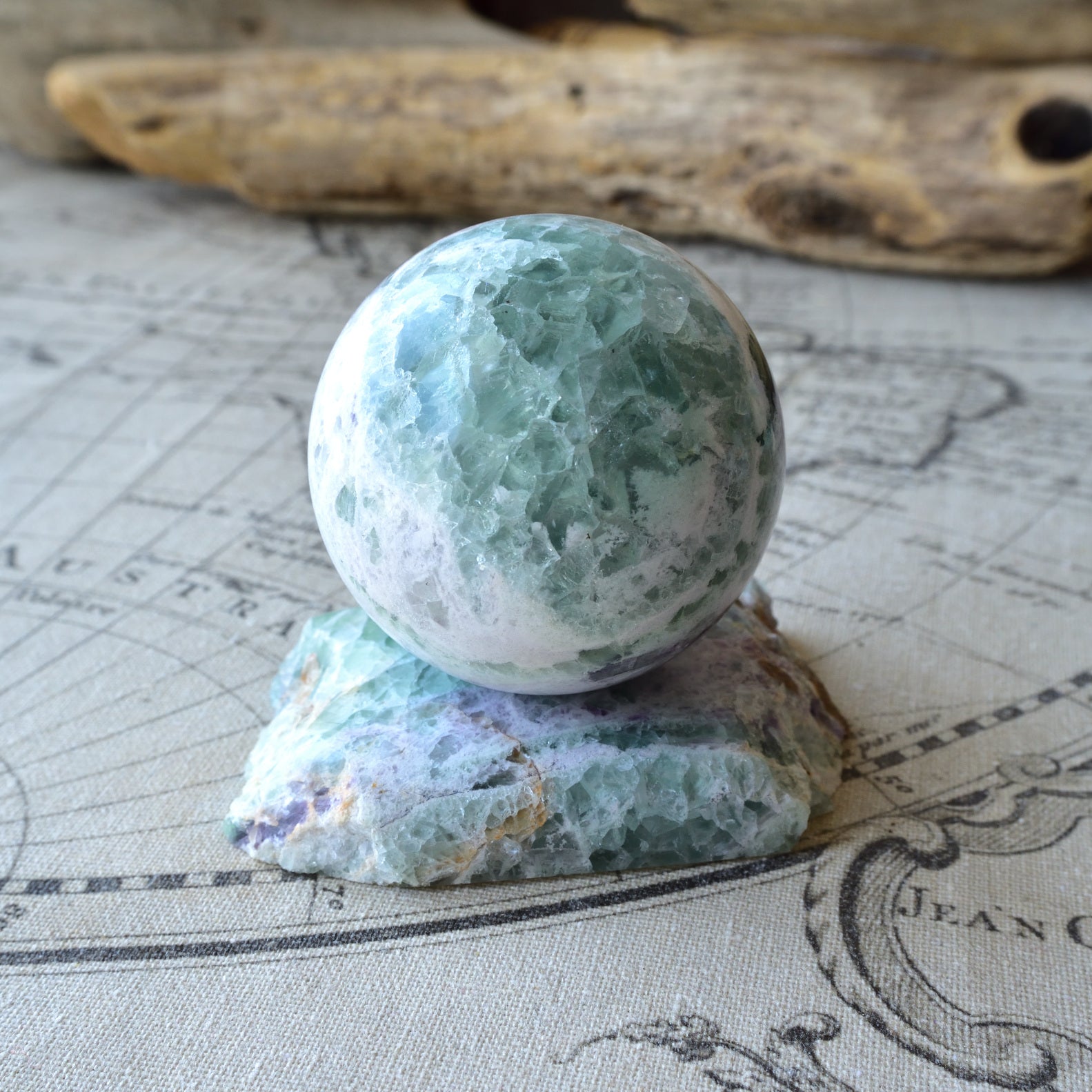 Green Fluorite Sphere "Planet Earth" from Mongolia - 585g