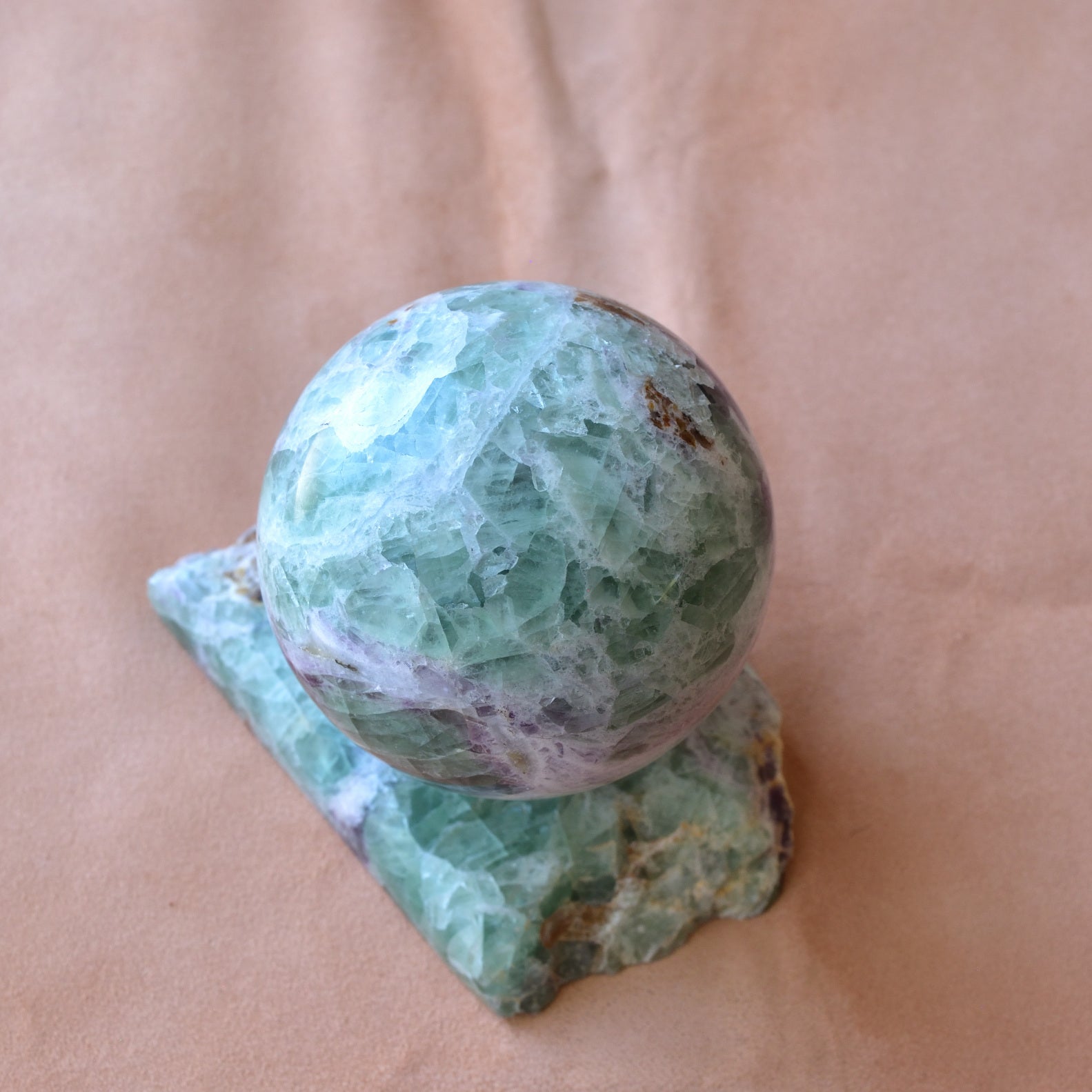 Green Fluorite Sphere "Planet Earth" from Mongolia - 585g