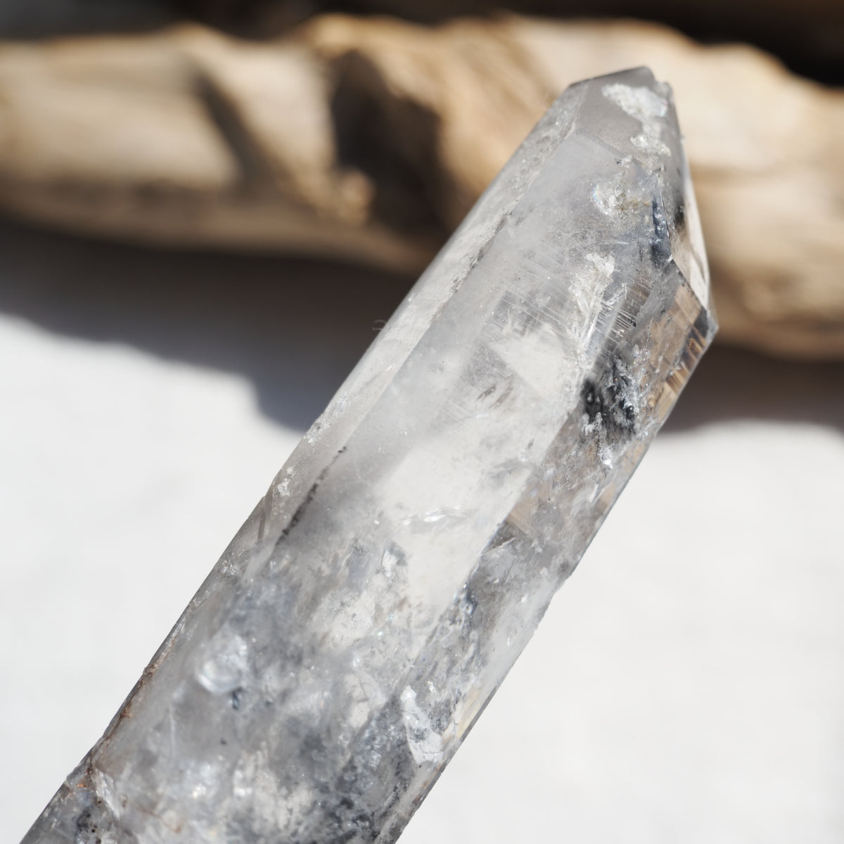 チベタン・クォーツ　両剣水晶　シンギングクリスタル　ファントム　”陰陽”　チベット産　188g