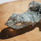 ヒマラヤ水晶クラスター　クローライト・イン・クォーツ　両剣水晶　クロス　ネパール・ガネーシュヒマール産　79ｇ
