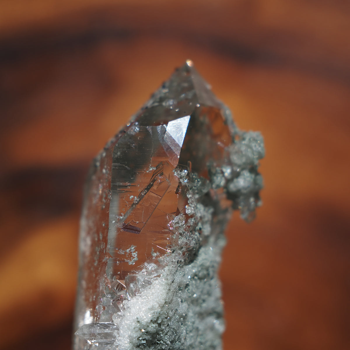ヒマラヤ水晶クラスター　クローライト・イン・クォーツ　両剣水晶　クロス　ネパール・ガネーシュヒマール産　79ｇ