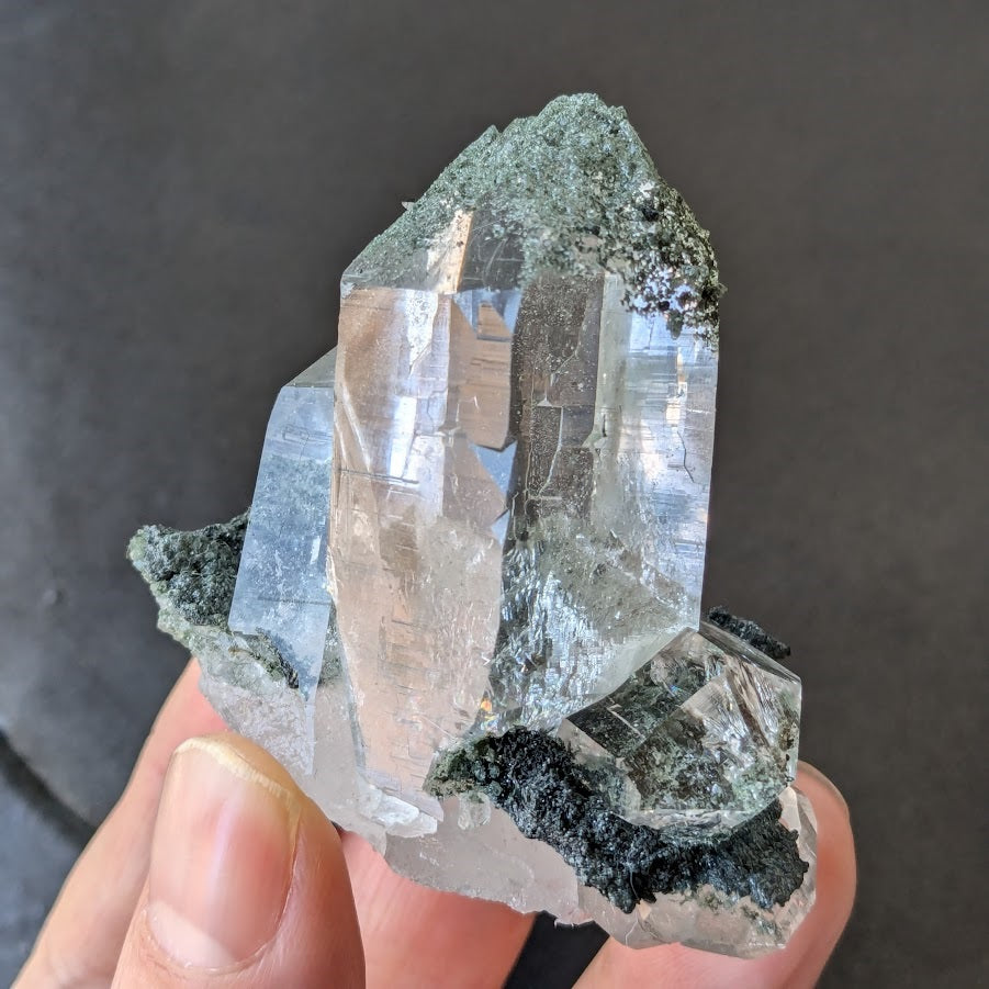 ヒマラヤ水晶　クローライト　レコードキーパー　インド・マニハール産　85g